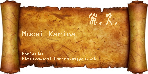 Mucsi Karina névjegykártya